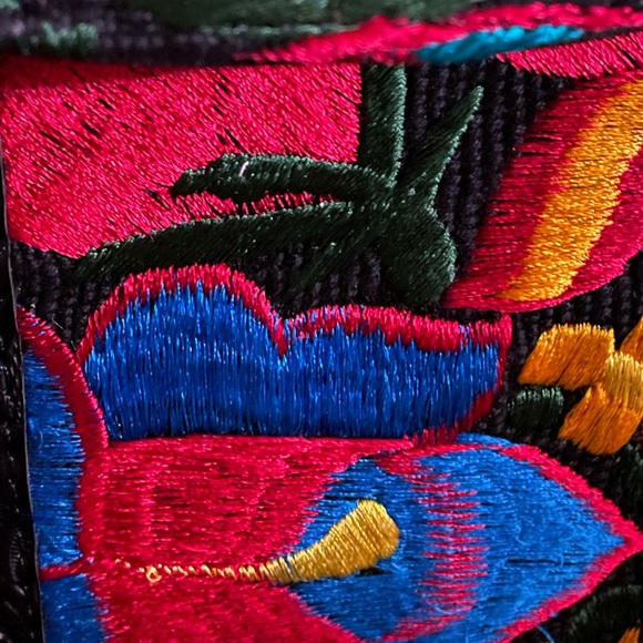 Vegan Backpack, Black backpack, Embroidered Backpack, Floral Backpack, Vegan - Picture 7 of 13